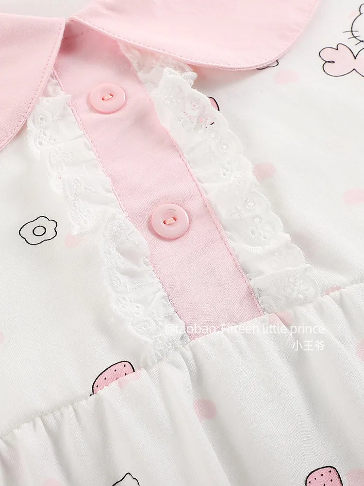 Hellokitty pajamas women's spring pure cotton long sleeves