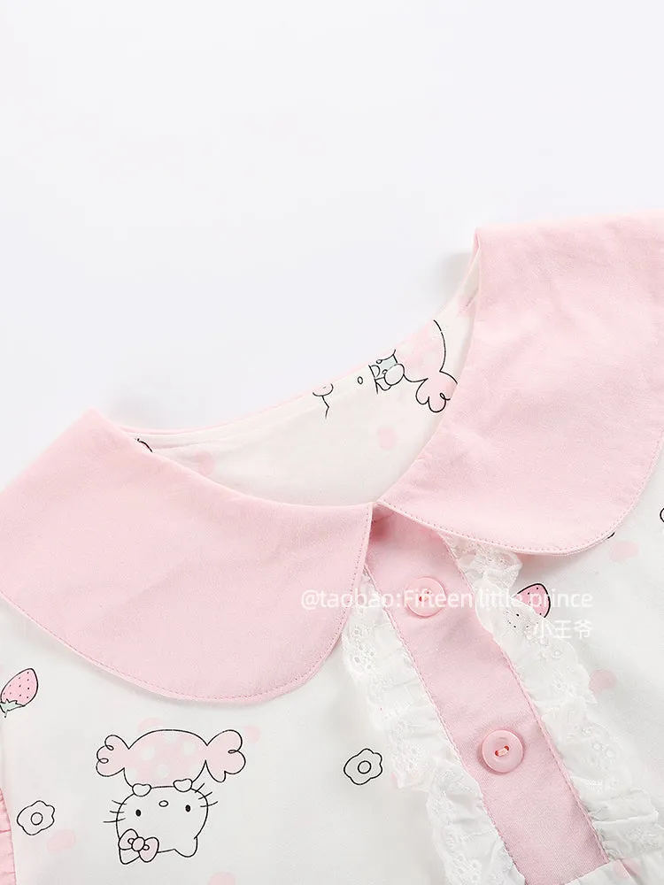 Hellokitty pajamas women's spring pure cotton long sleeves