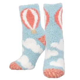 'Hot Air Balloon' Printed Plush Women's Socks