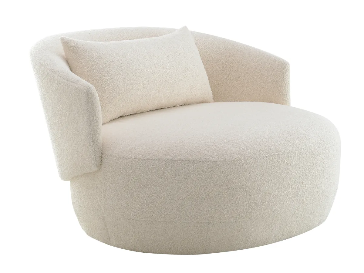 JoJo Fletcher Luciano Bouclé Fabric Oversized Swivel Chair