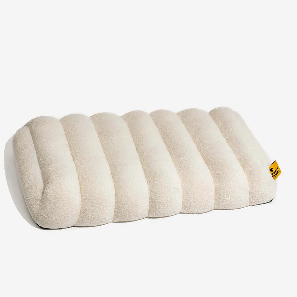 Large Washable Creamy Cozy Flat Dog Beds - Cheesecake