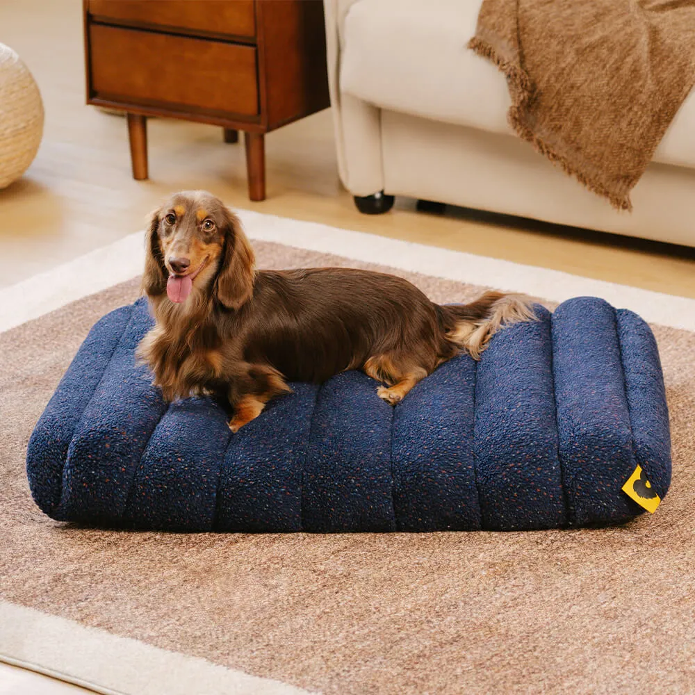 Large Washable Creamy Cozy Flat Dog Beds - Cheesecake