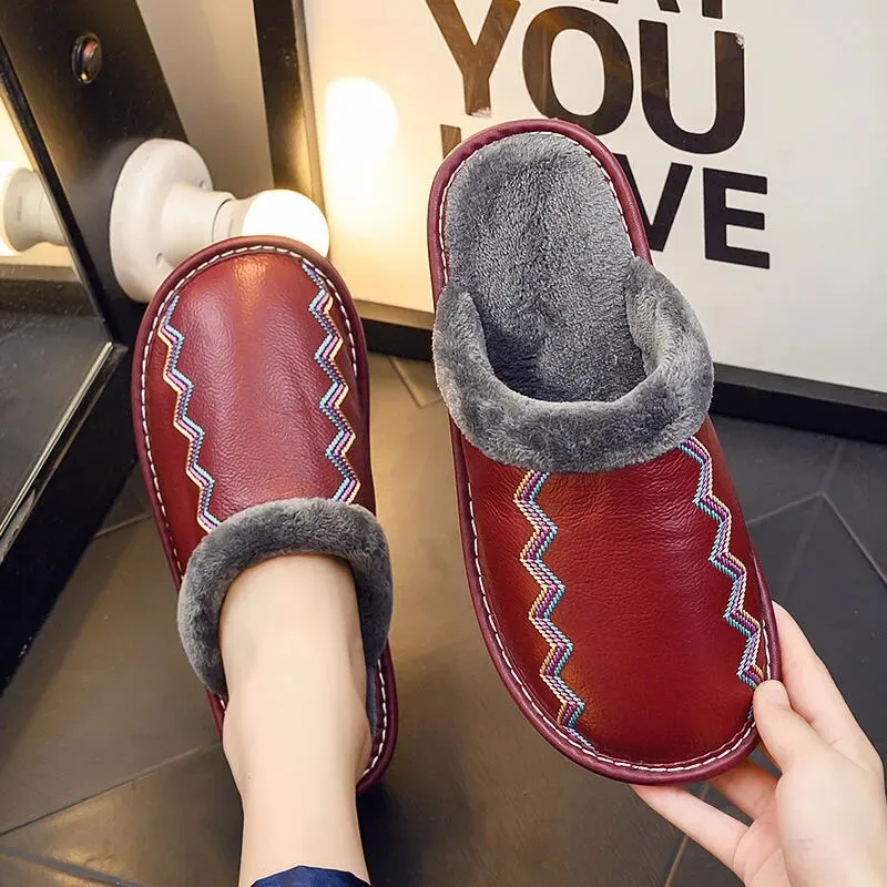 Leather Mule Slippers for Women