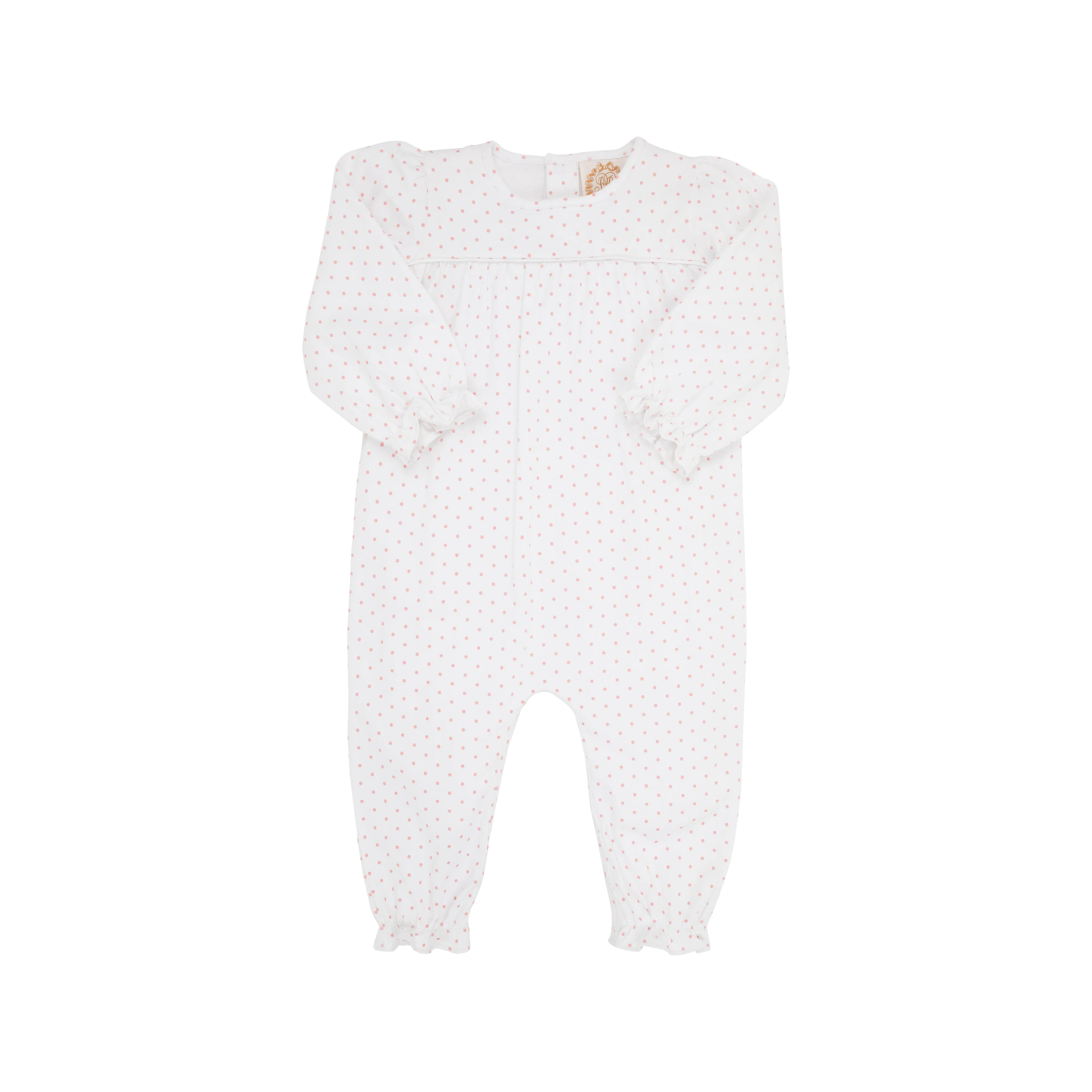 Long Sleeve Penny's Playsuit - Sandpearl Pink Microdot