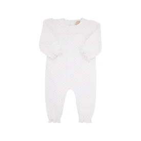 Long Sleeve Penny's Playsuit - Sandpearl Pink Microdot