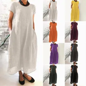 Loose Solid Color Dress( Smaller than normal size,please order at least 1 size up)