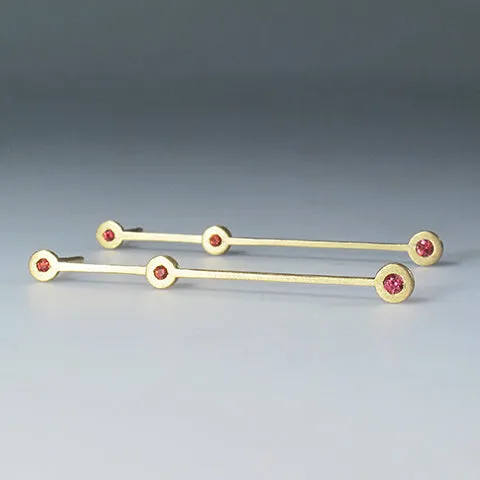 Lucy Earrings with Padparadscha Sapphire