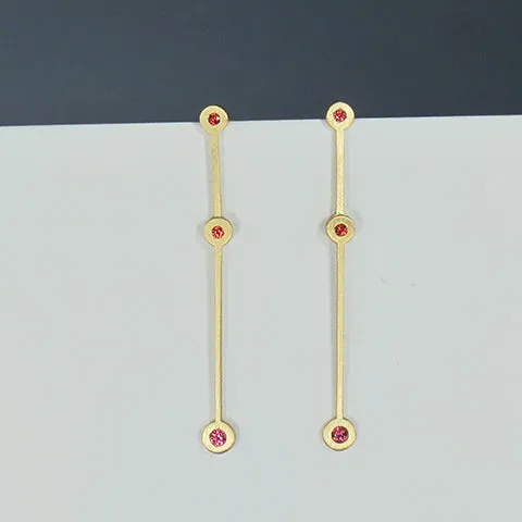 Lucy Earrings with Padparadscha Sapphire