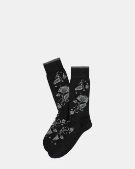 Marcoliani - Lisle Oriental Flower - Charcoal