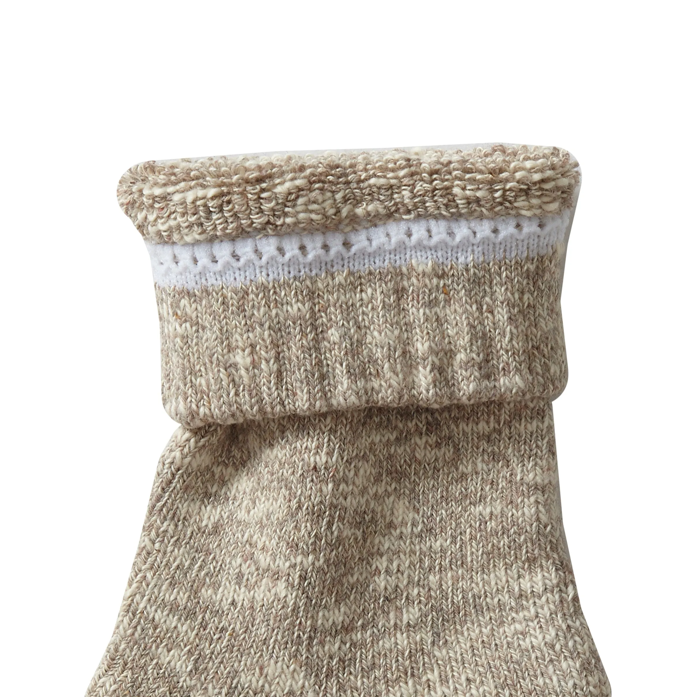 Marled Loop Back Socks  - Khaki