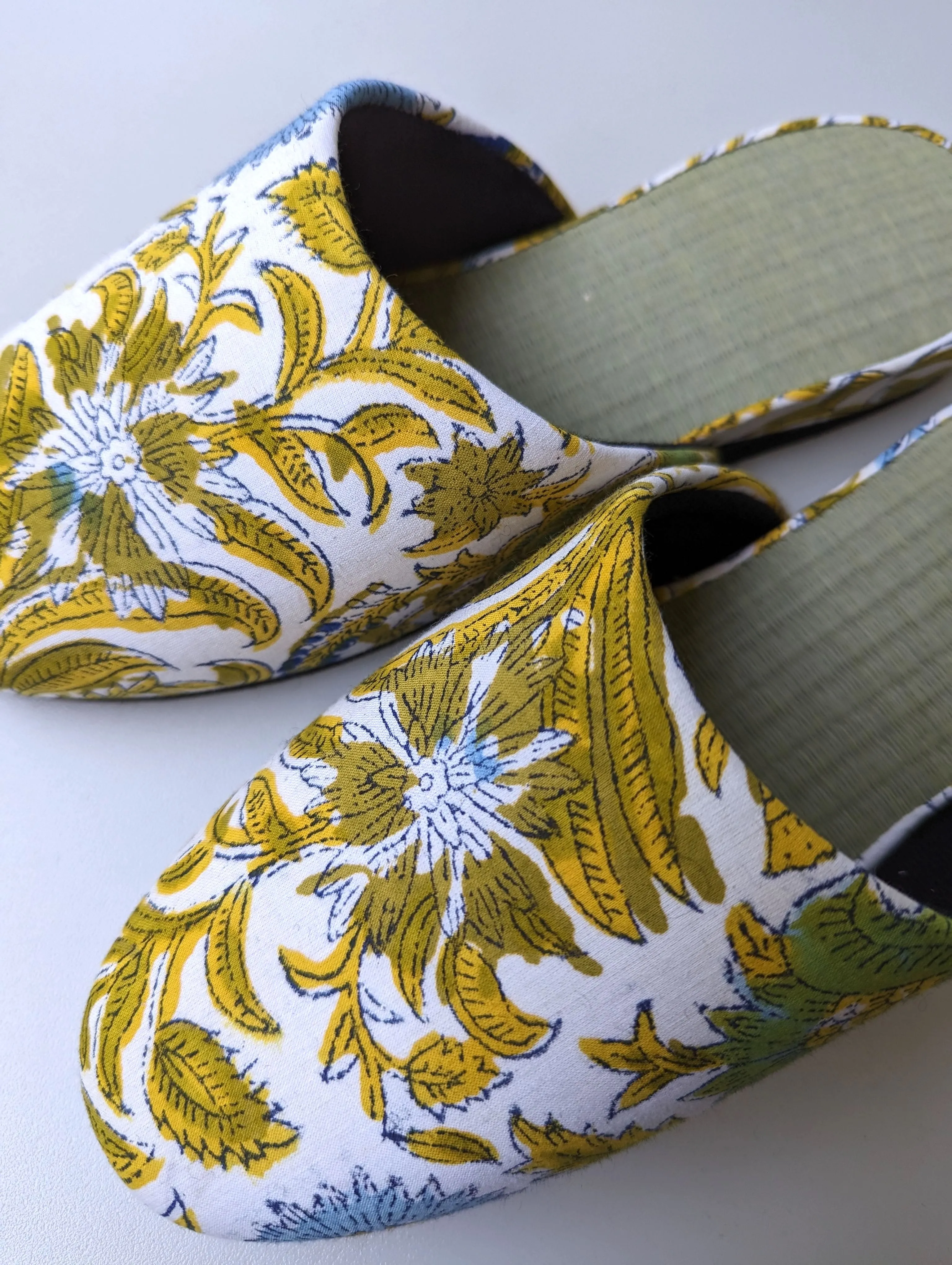 [Medium] Tatami Block Printing Flowers Slippers 2023M-A