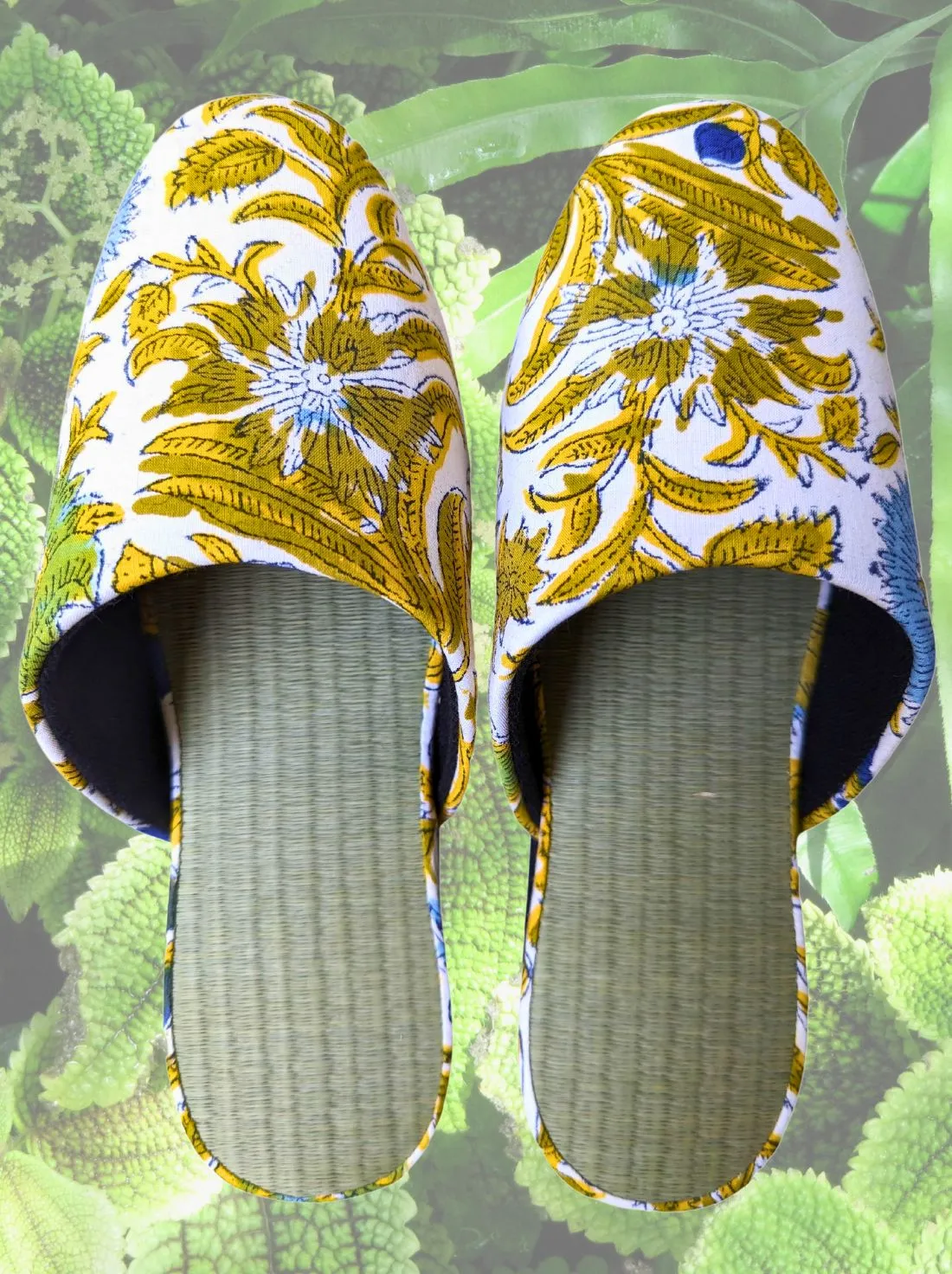 [Medium] Tatami Block Printing Flowers Slippers 2023M-A