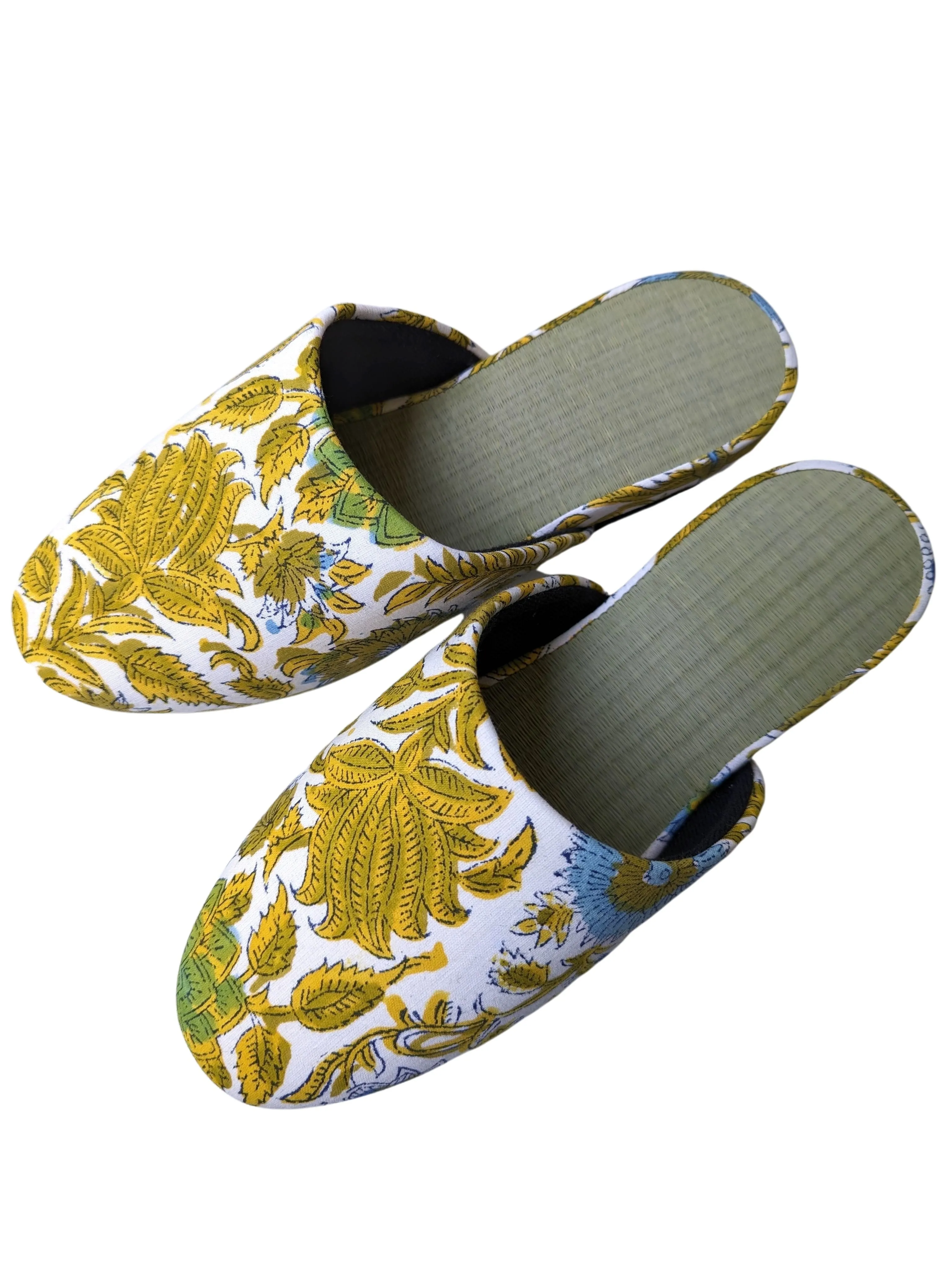 [Medium] Tatami Block Printing Flowers Slippers 2023M-A