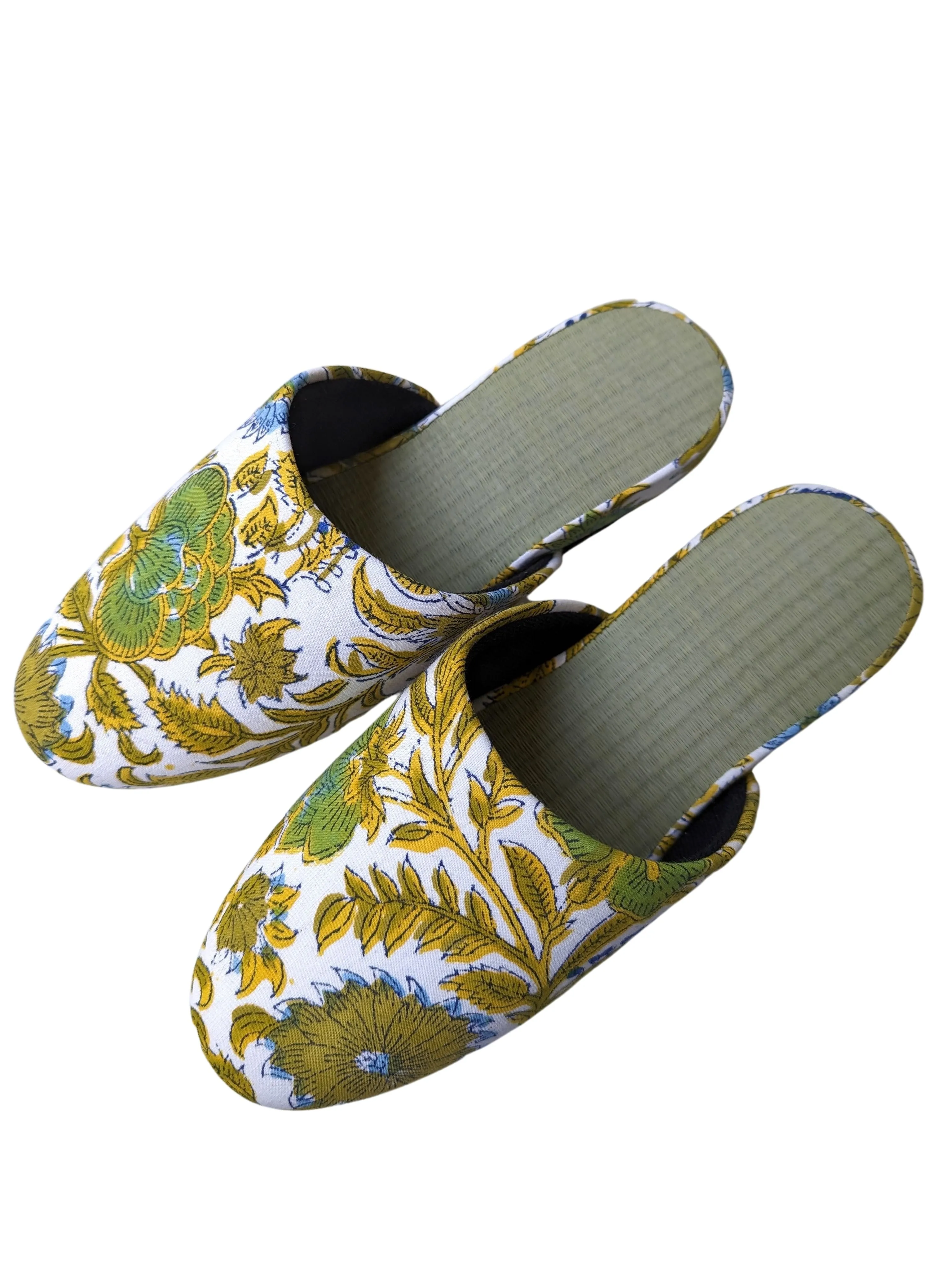 [Medium] Tatami Block Printing Flowers Slippers 2023M-A