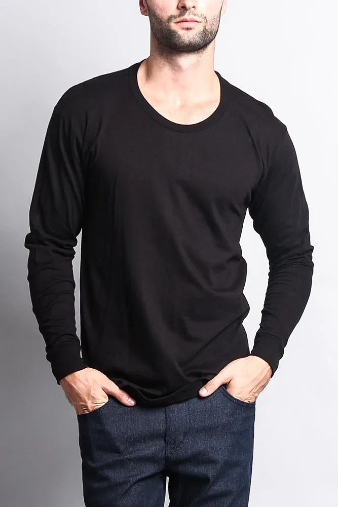 Men's Basic Light Weight Long Sleeve T-Shirt