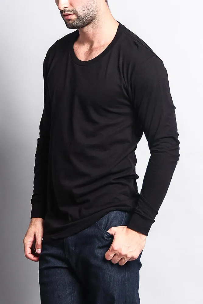 Men's Basic Light Weight Long Sleeve T-Shirt