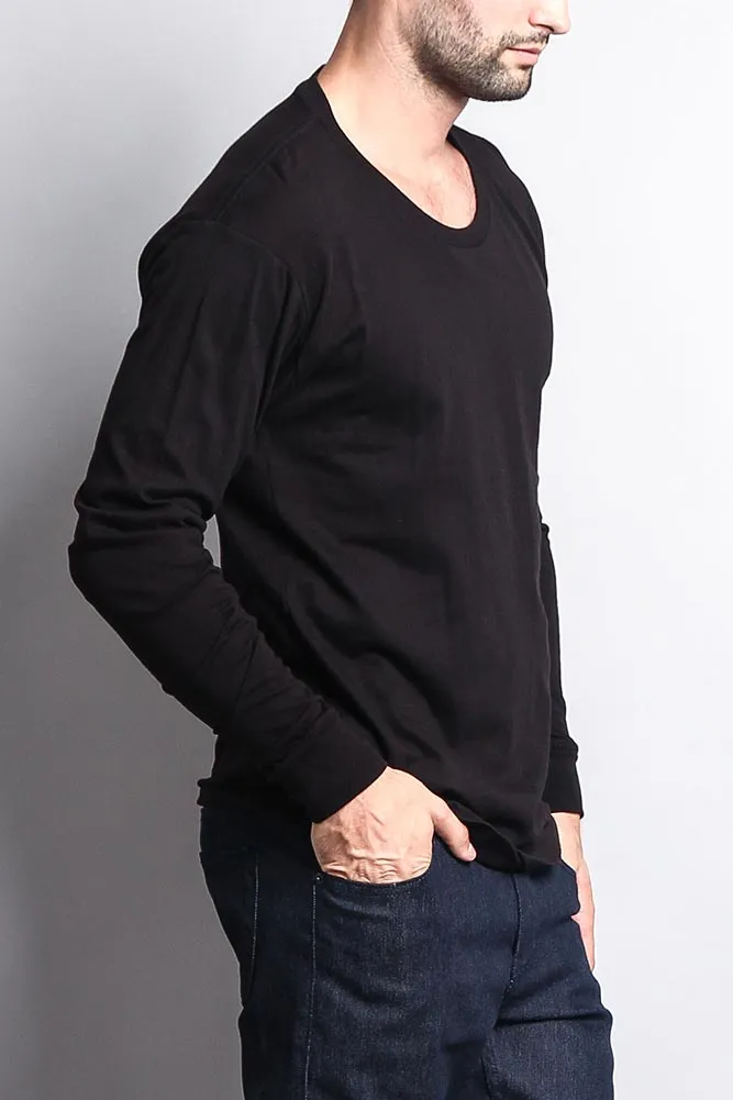 Men's Basic Light Weight Long Sleeve T-Shirt