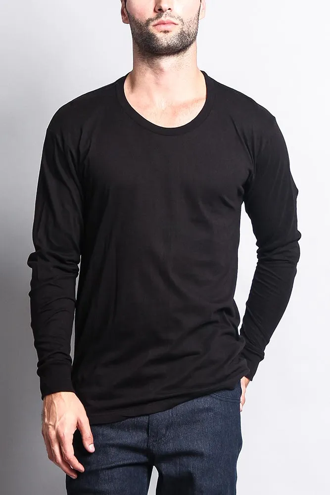 Men's Basic Light Weight Long Sleeve T-Shirt