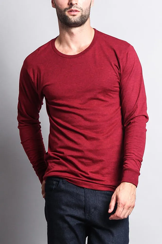 Men's Basic Light Weight Long Sleeve T-Shirt