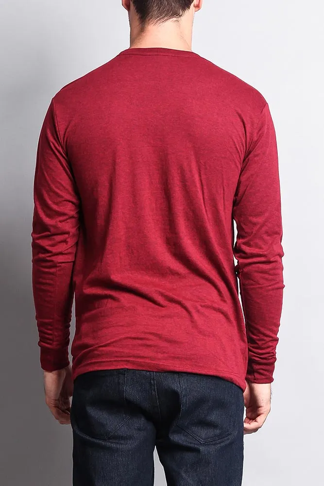 Men's Basic Light Weight Long Sleeve T-Shirt