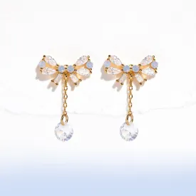 Mini Bow Dew Drop Earrings