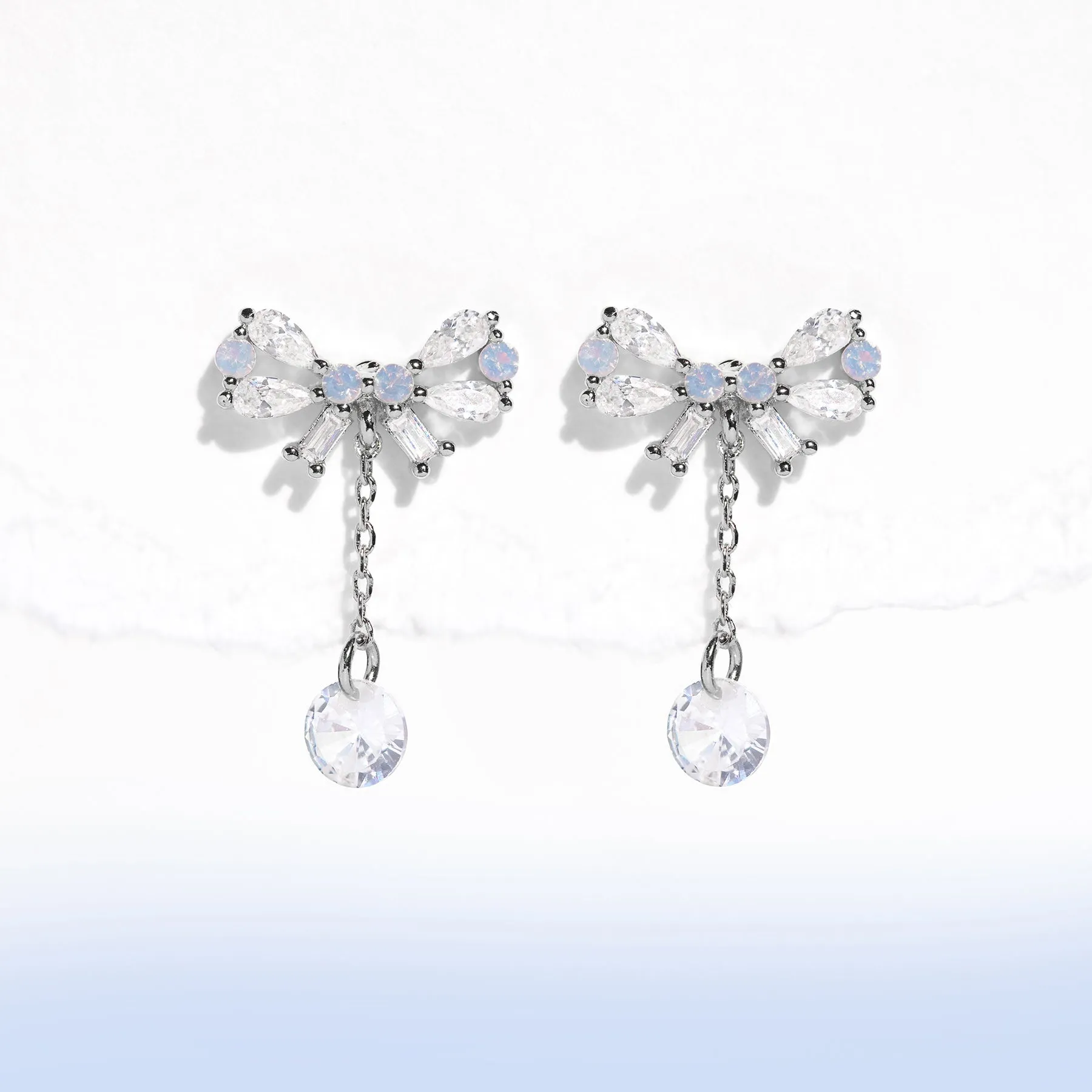 Mini Bow Dew Drop Earrings