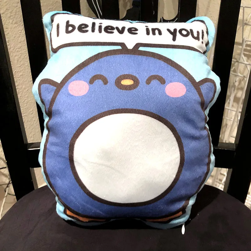 Motivational Penguin Plush Pillow