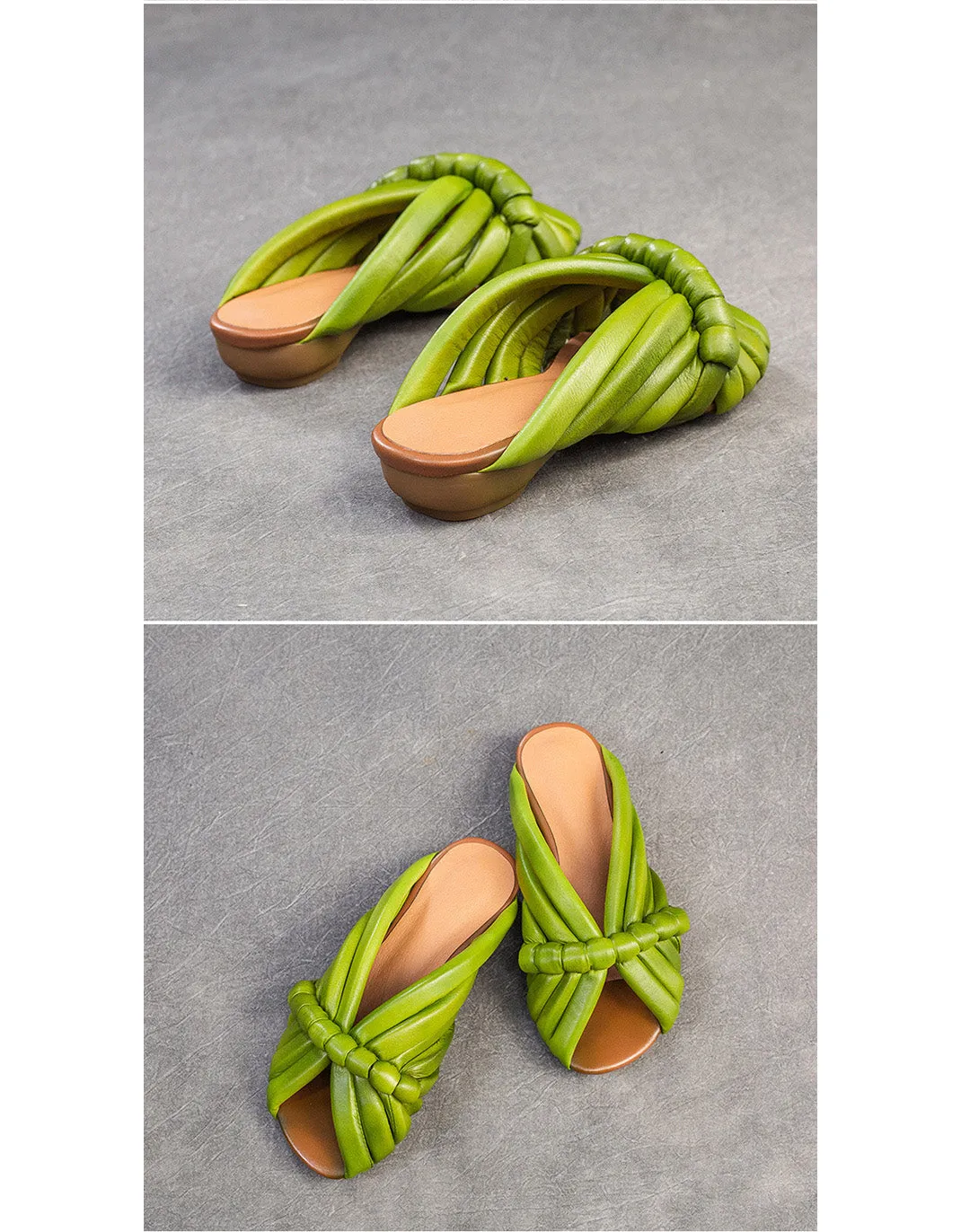 Original Design Fish Toe Fashion Leather Slippers