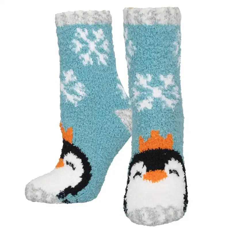 'Penguins' Printed Plush Women's Socks