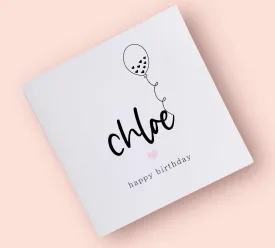 Personalised Balloon Birthday Card