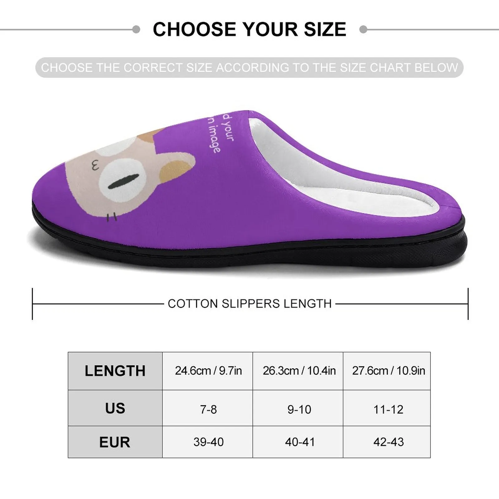 Personalize Your Own Cotton Slippers-Men and Women's Sizes