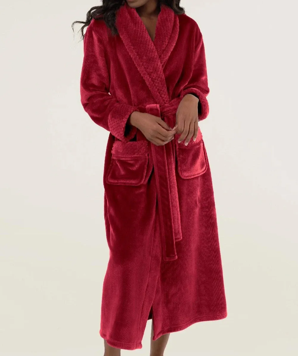 Plush Soft Warm Fleece Womens Robe