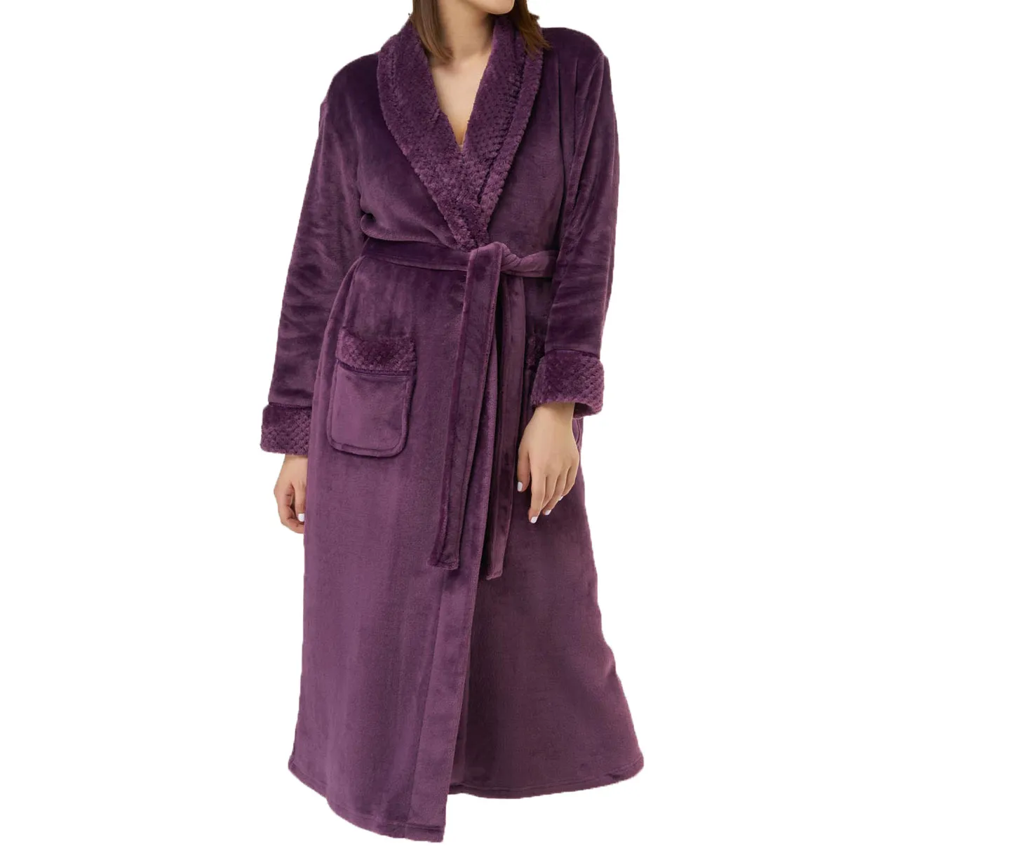 Plush Soft Warm Fleece Womens Robe