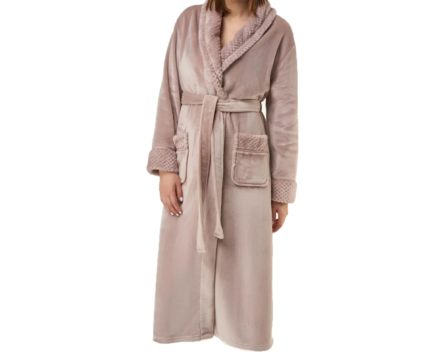 Plush Soft Warm Fleece Womens Robe