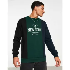 Polo Republica Men's New York Printed Vertical Panel Terry Sweat Shirt