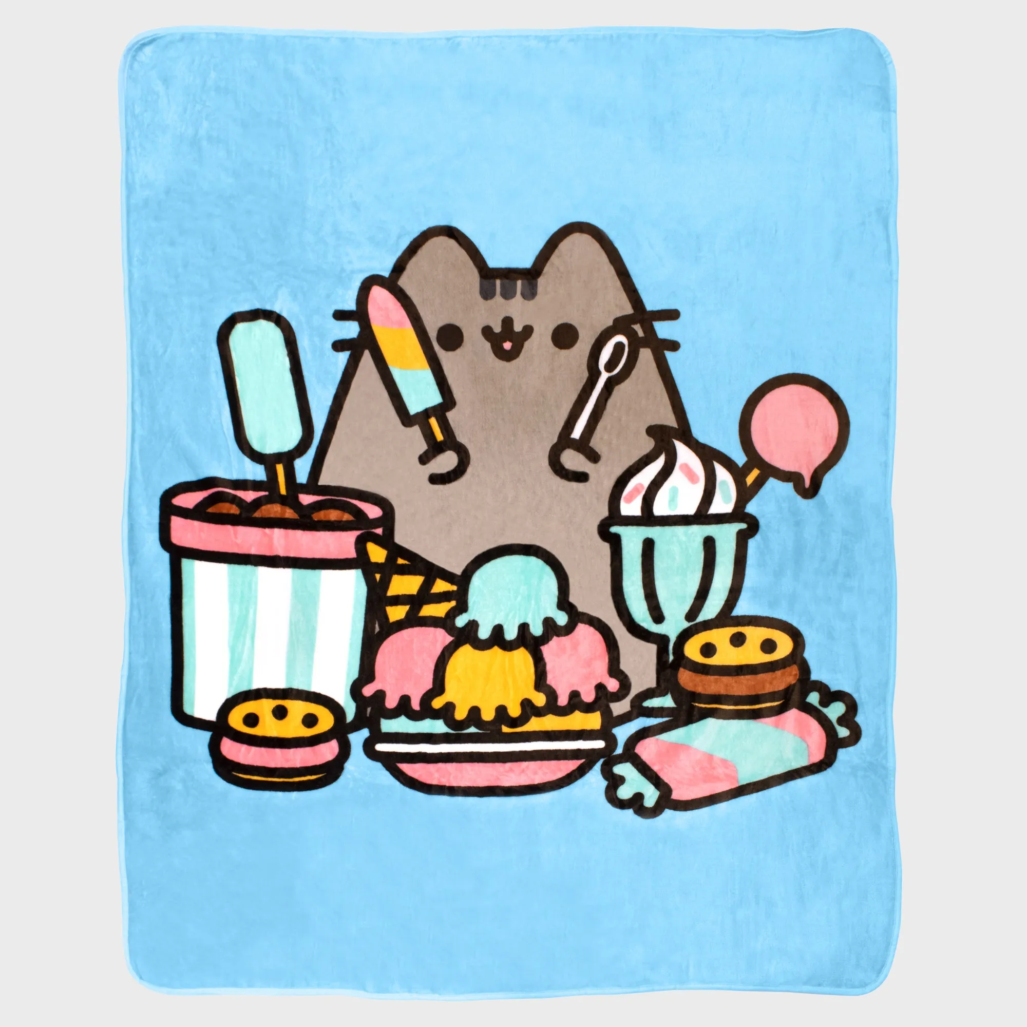 Pusheen - Blue Ice Cream Party Throw Blanket