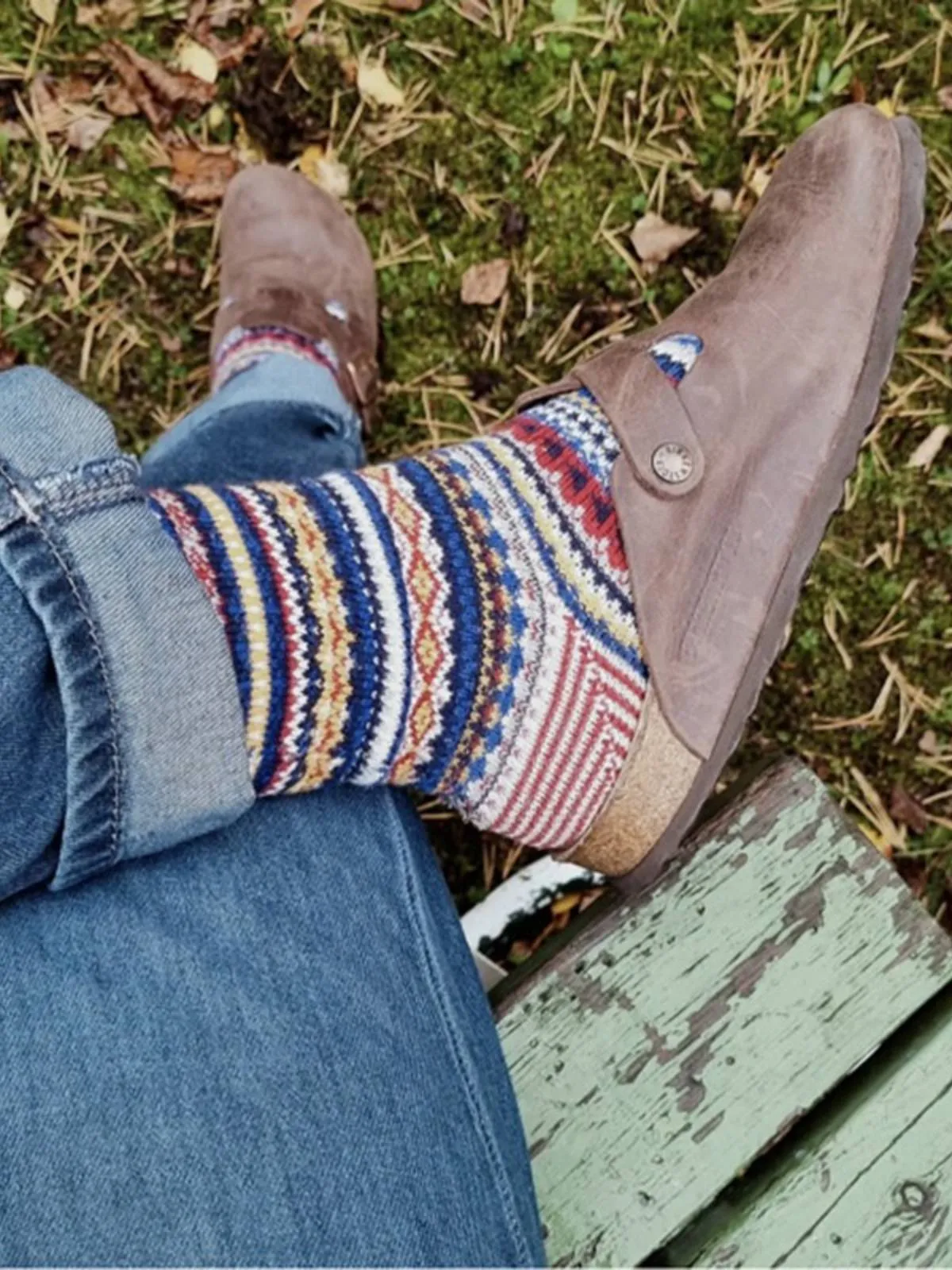 Retro Ethnic Mid-Calf Socks