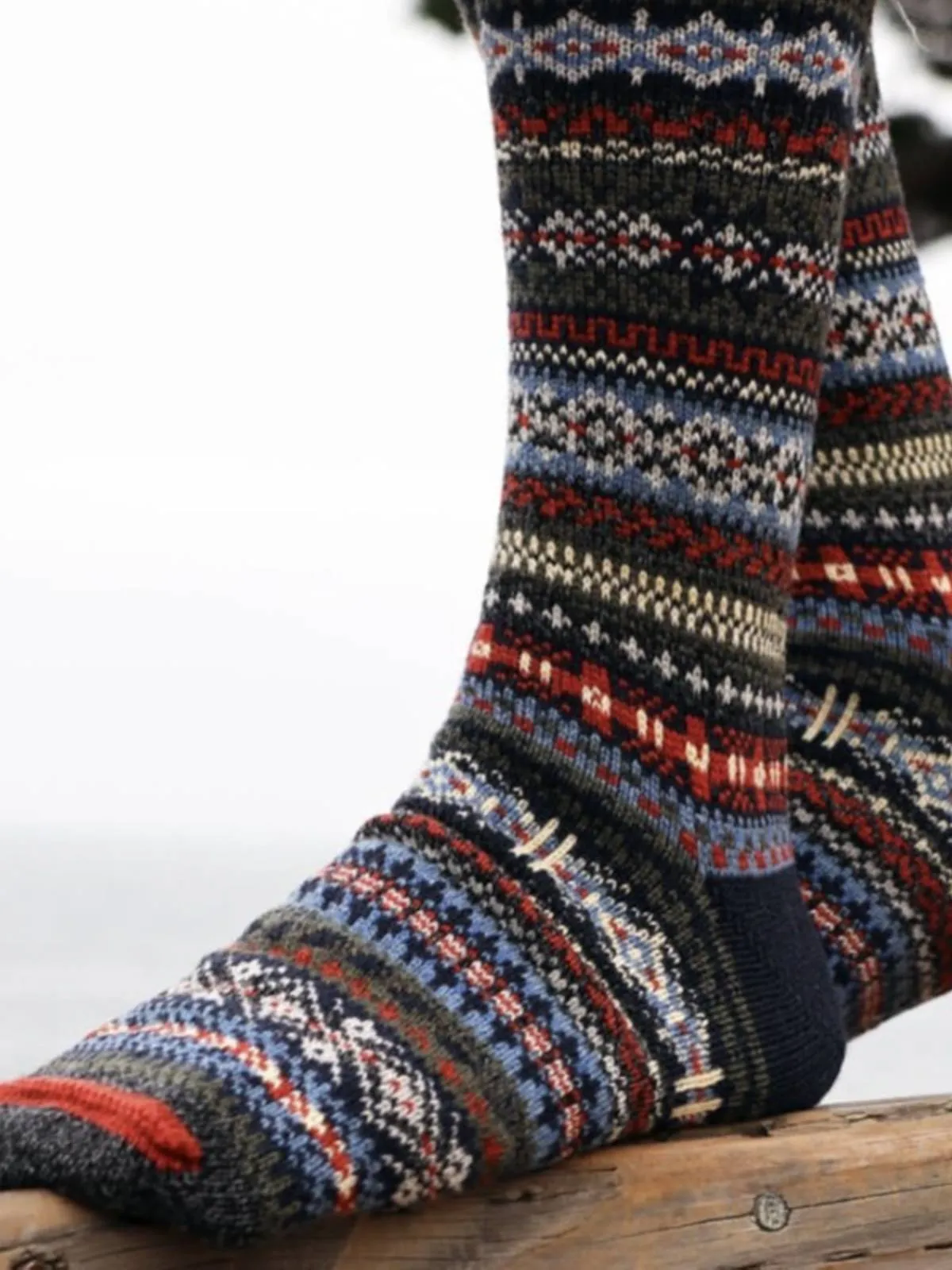 Retro Ethnic Mid-Calf Socks