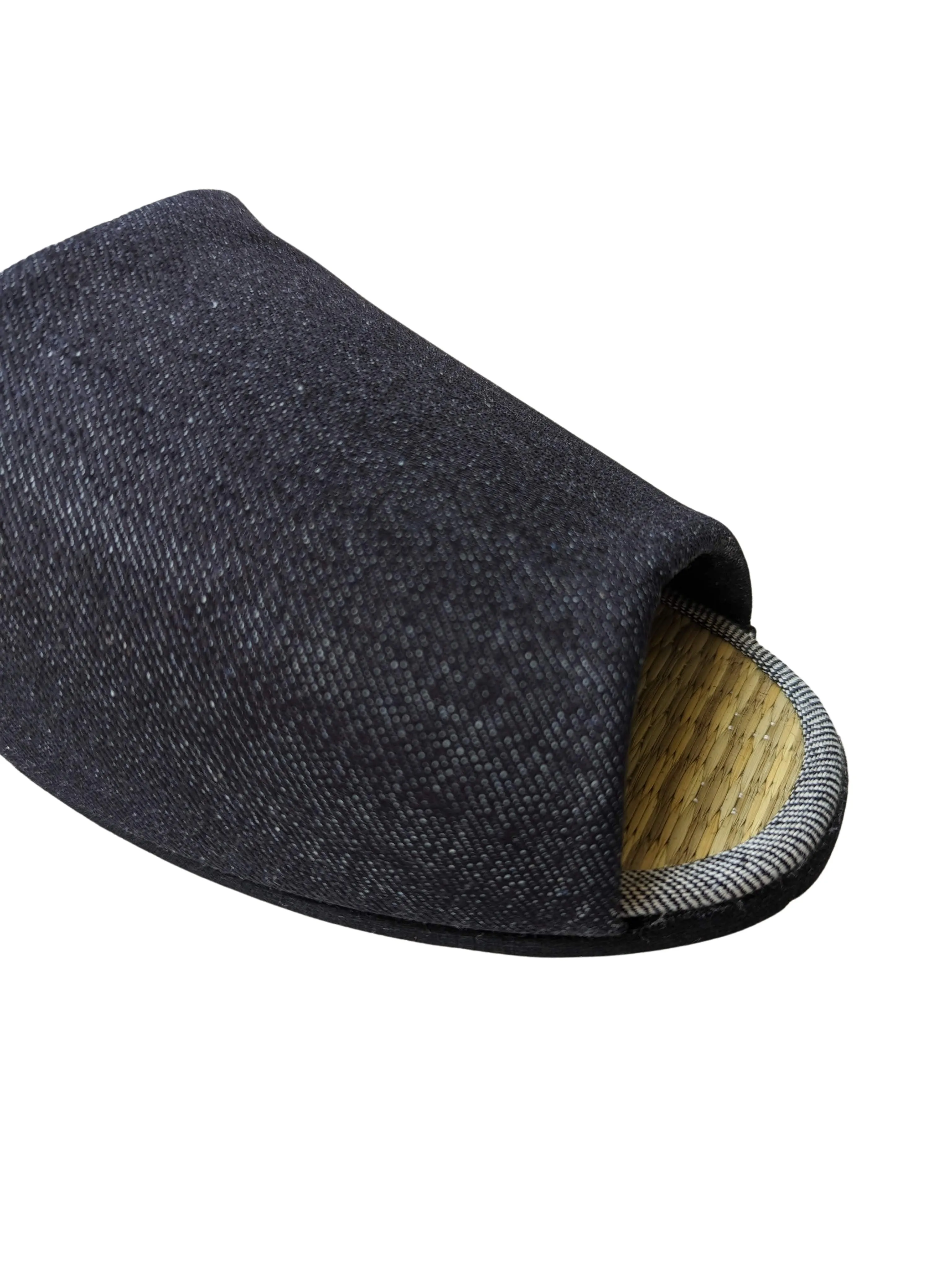 [SALE] Open-toe TATAMI(Mix color)  Denim Slippers Mix color [Black Wool Felt Sole] / Simple [Denim Hiroshima]