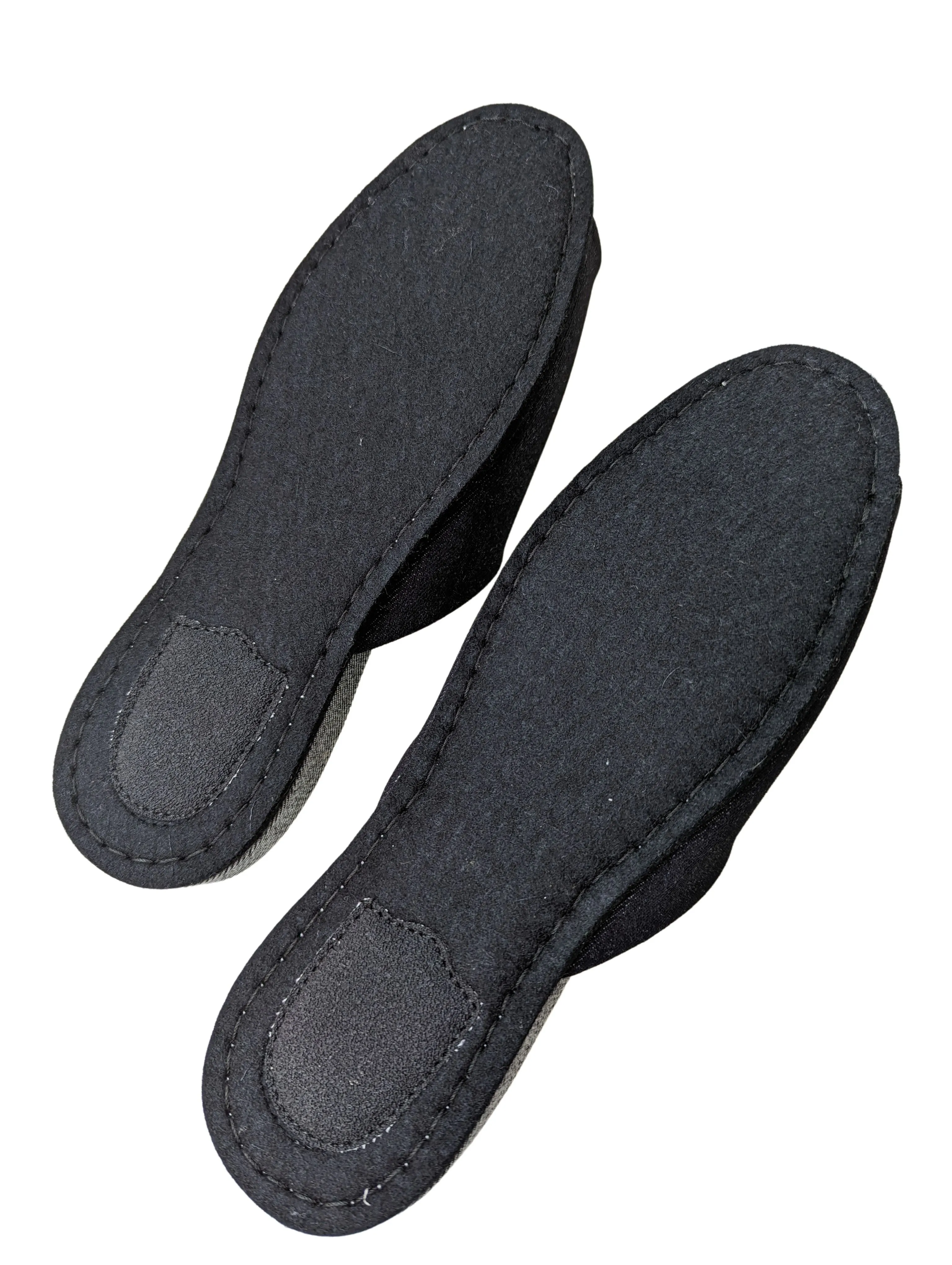 [SALE] Open-toe TATAMI(Mix color)  Denim Slippers Mix color [Black Wool Felt Sole] / Simple [Denim Hiroshima]