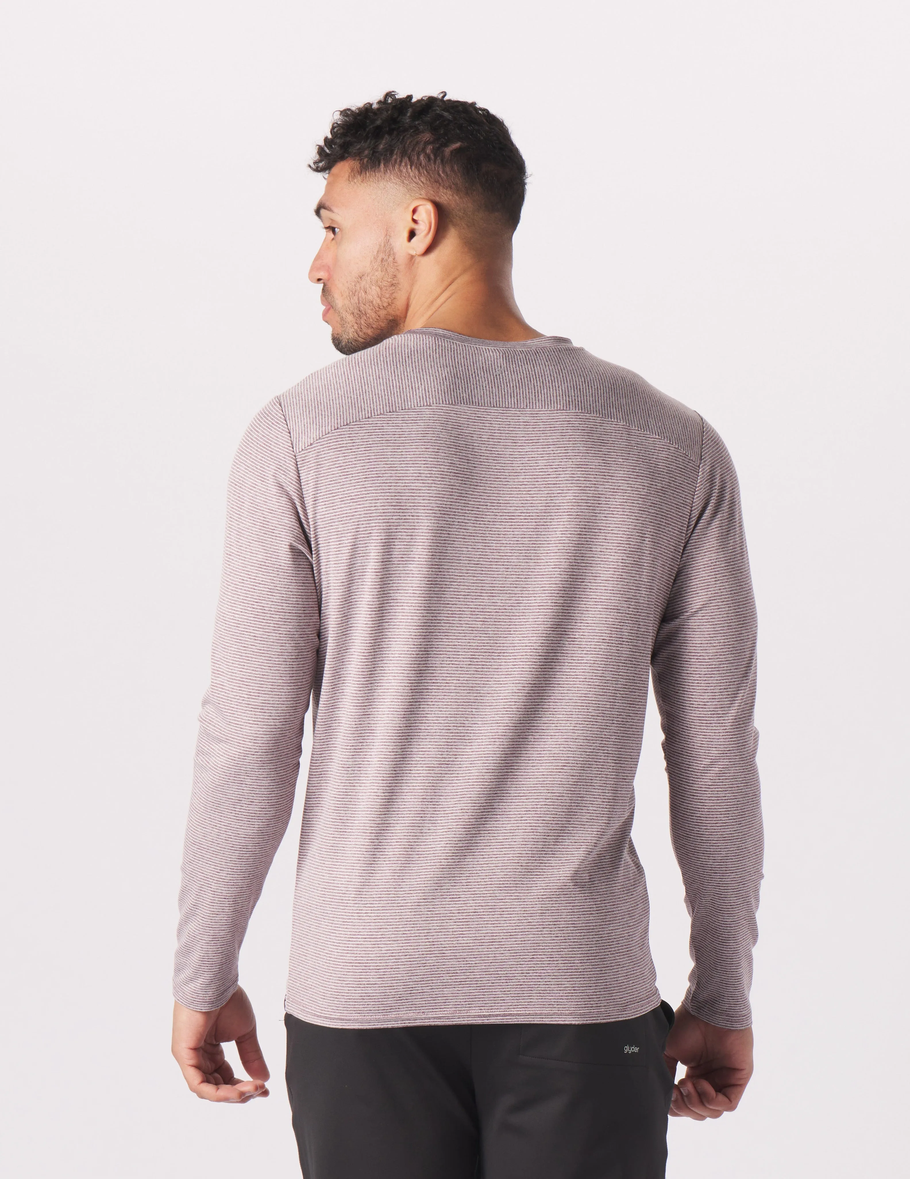 Salton Long Sleeve: Berry Wine / White Stripe