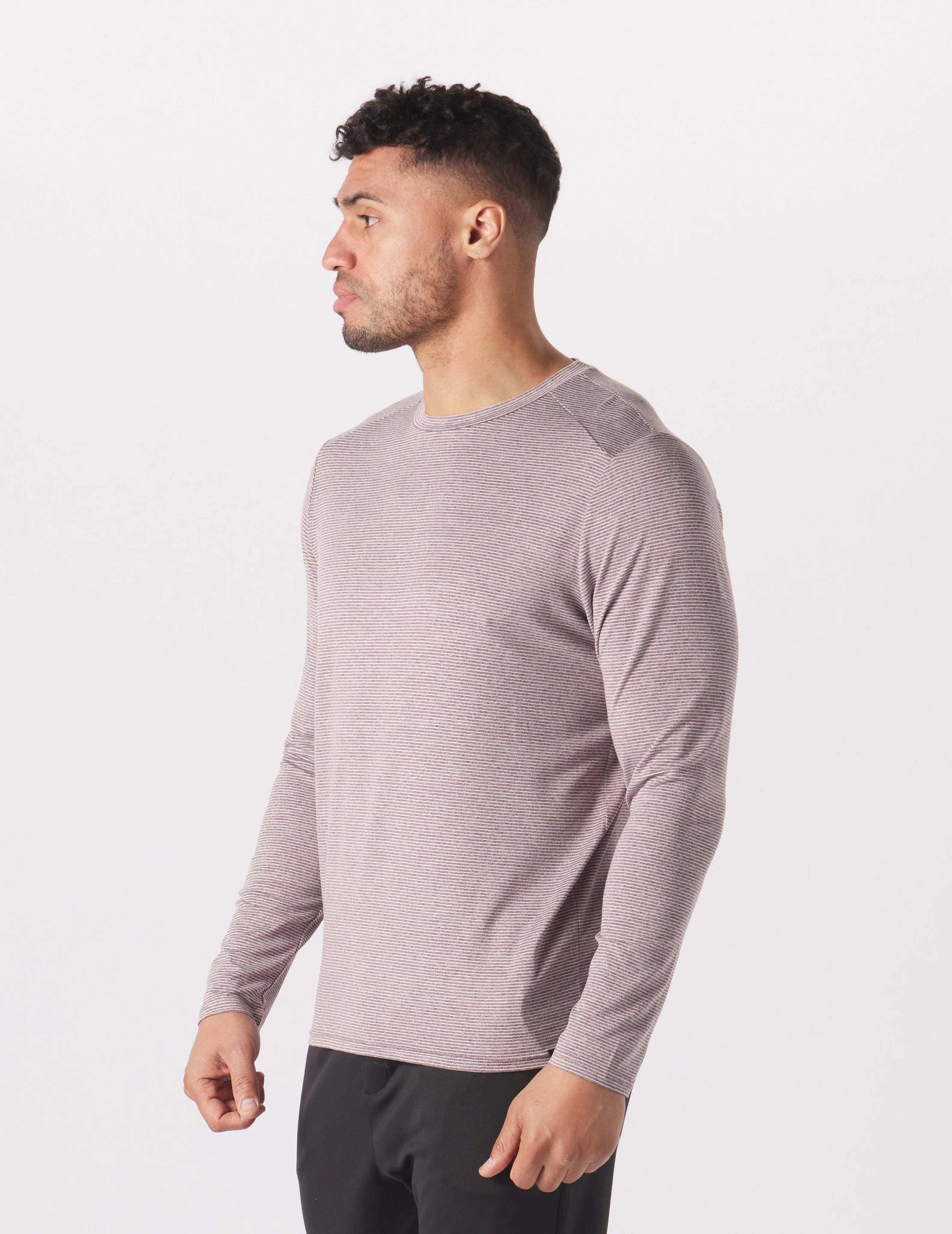 Salton Long Sleeve: Berry Wine / White Stripe