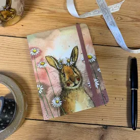 SCN30 Rabbit and Daisies Small Chunky Notebook By Alex Clark Art