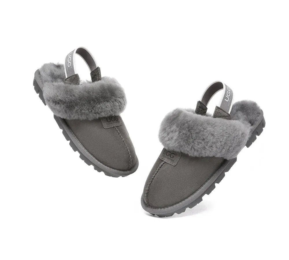 Sheepskin Wool Removable Strap Slingback Slippers Suzie ll