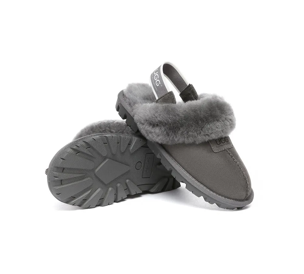 Sheepskin Wool Removable Strap Slingback Slippers Suzie ll