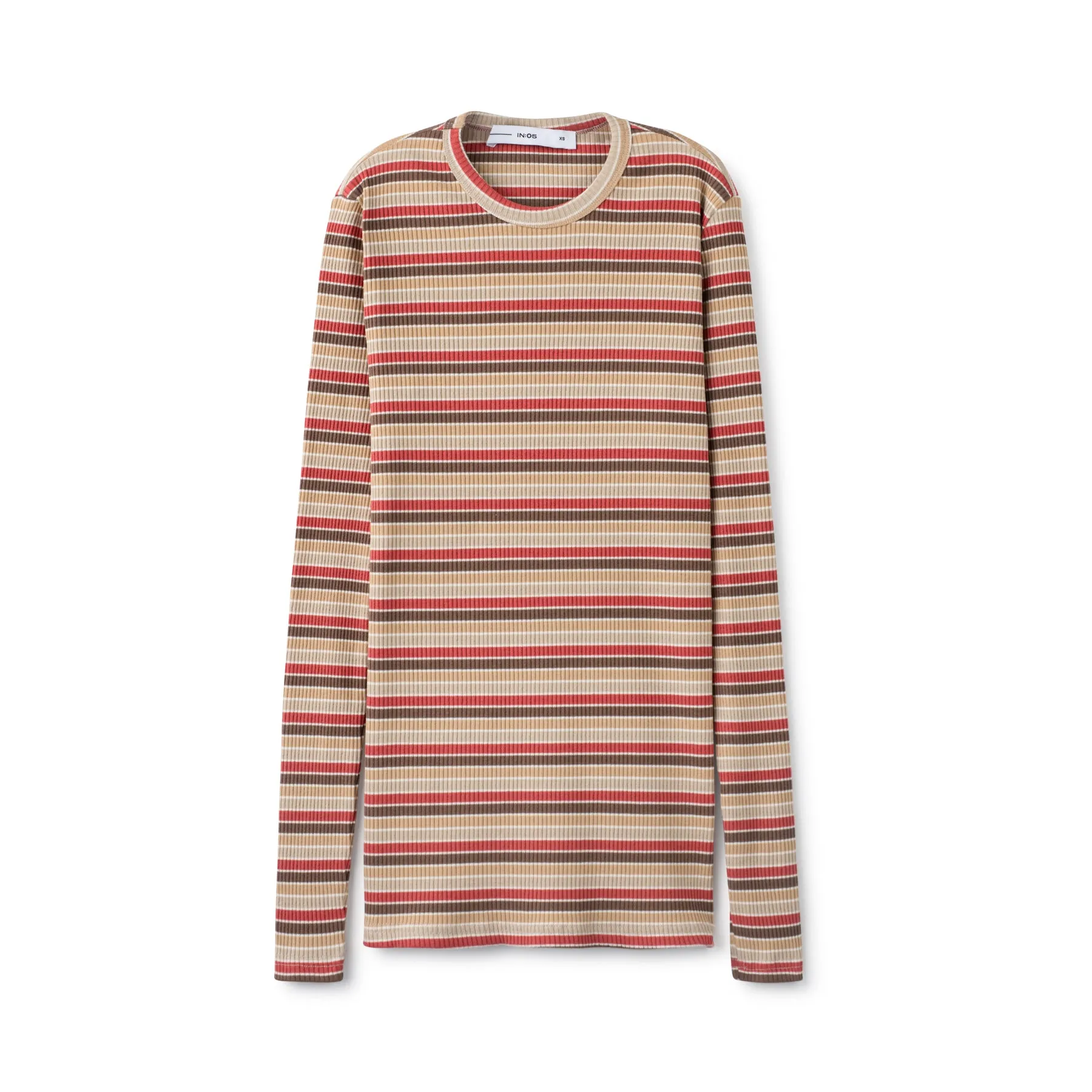 Signature Ribbed Tee IN: Striped Neutrals