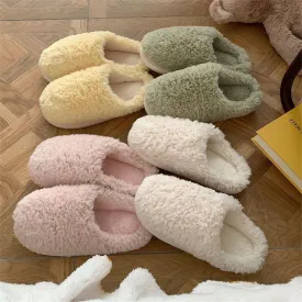 Simple Warm Cotton Slippers For Women Fashionable And Antiskid