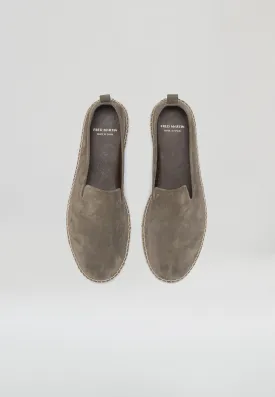 Slippers - Olive Green Suede