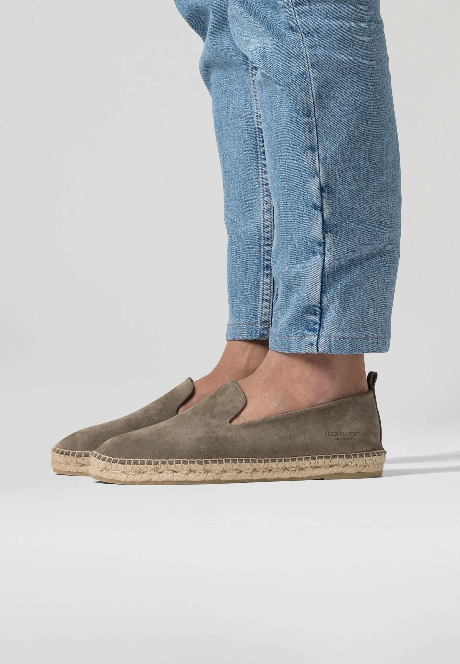 Slippers - Olive Green Suede