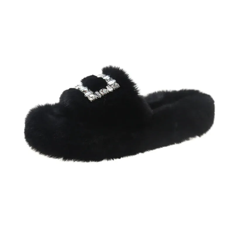 Slippers with Rhinestone Buckle for Women